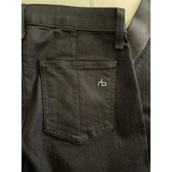 Rag & Bone Midnight Lambskin Inset Jodhpur Skinny Jeans 25 - Picture 10 of 10